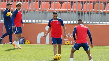 Koke, en la sesión de entrenamiento del Atlético.