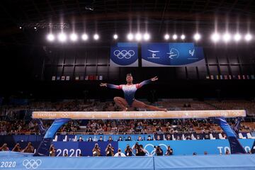 Simone Biles durante su ejercicio