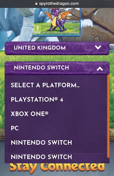 Spyro Reignited Trilogy, listado para Switch en la web oficial