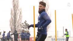 Sergio Ramos se entrena solo en la última sesión