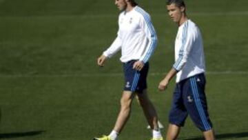 Bale, en un entrenamiento de esta temporada en Valdebebas.