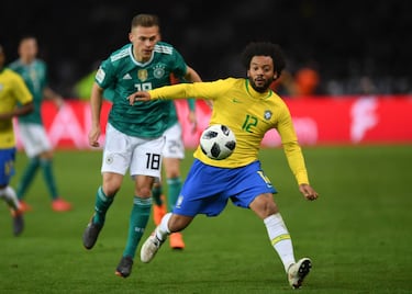 Marcelo en el Alemania-Brasil. 180 minutos. 6.923 kilómetros.