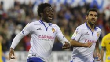 Dongou, autor de dos goles del Zaragoza ante el Alcorc&oacute;n.