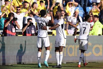 Tchouameni celebra su gol, que dio el triunfo al Madrid en Las Palmas.