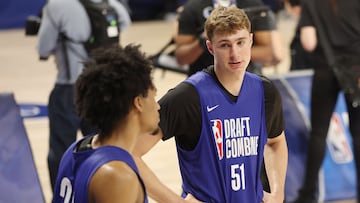 Cooper Flagg, durante el combine del draft 2025 de la NBA.