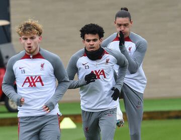 Back at it | Luis Diaz training with Liverpool ahead of Leeds game.