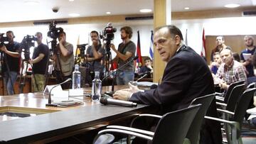 TRANQUILO. Javier Tebas sabrá esta tarde si tiene rival para volver a ser presidente de LaLiga.