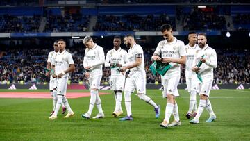 15/02/23 PARTIDO PRIMERA DIVISION 
REAL MADRID - ELCHE 
FORMACION GRUPO DAVID ALABA RODRYGO GOES FEDE VALVERDE EDUARDO CAMAVINGA KARIM BENZEMA DANI CEBALLOS EDER MILITAO DANI CARVAJAL 