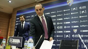 Richard Shaheen, director general del M&aacute;laga CF,  en rueda de prensa