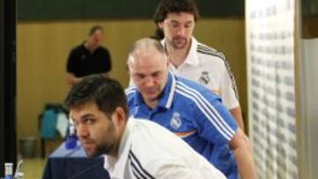 Reyes, Laso y Llull, ayer tras la rueda de prensa.