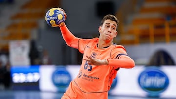 Barrufet, en un lanzamiento de penalti.