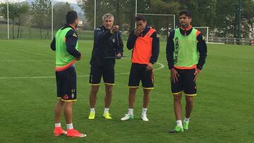 , al frente de la sesión de ayer por la tarde en la factoría del Athletic.