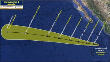 Huracán Bonnie: estados en alerta y cuál es su trayectoria hoy