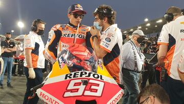 M&aacute;rquez en la parrilla de Qatar.