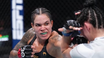 La campeona Amanda Nunes e Irene Aldana en el UFC 289.