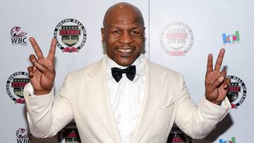 LAS VEGAS, NV - AUGUST 10:  Former boxer and inductee Mike Tyson arrives at the Nevada Boxing Hall of Fame inaugural induction gala at the Monte Carlo Resort and Casino on August 10, 2013 in Las Vegas, Nevada.  (Photo by Ethan Miller/Getty Images)