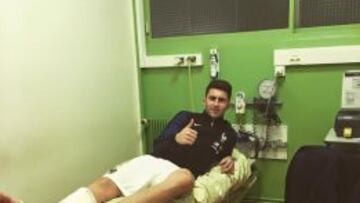 Laporte, tras ser operado.