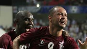 <b>VIEJO CONOCIDO. </b>Baiano celebra el segundo gol del Al Wahda.