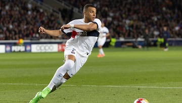 Kylian Mbappé durante la vuelta de cuartos de final de la Champions League contra el Barcelona.