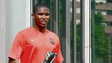 <b>ARTILLERO. </b>Etoo lleva ya 13 goles esta temporada. Junto con Messi (6) forma la mejor dupla atacante de la Liga. Hoy también tendrán la batuta en ataque.