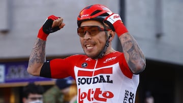 Caleb Ewan celebra su triunfo en el Tour de Turqu&iacute;a.