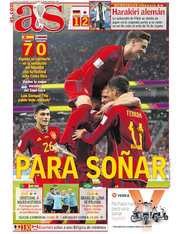 La Roja protagonista de las portadas de la prensa española