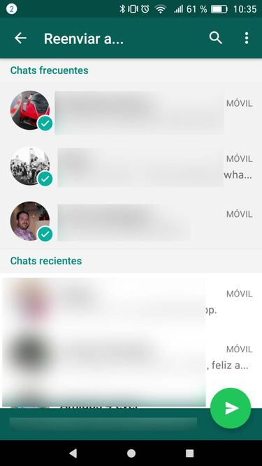 WhatsApp ya dispone de Reenvío Múltiple de mensajes