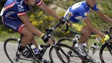 <b>JUNTOS. </b>Lance Armstrong y Tyler Hamilton en su época en activo.