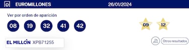 Euromillones: comprobar los resultados del sorteo de hoy, viernes 26 de enero, con bote especial