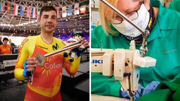 Sebastián Mora y una trabajadora de la marca de ropa deportiva Inverse.