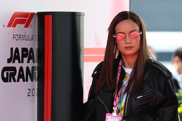 Brie Larson durante el Gran Premio de Japón de la Fórmula 1.