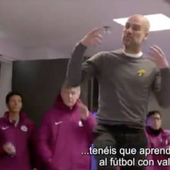 Increíble charla de Pep Guardiola en el camerino del City