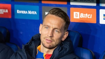 Luuk de Jong of FC Barcelona looks on during La Liga match, football match played between RCD Espanyol and FC Barcelona at RCD Stadium on February 13, 2022, in Barcelona, Spain.
AFP7
13/02/2022 ONLY FOR USE IN SPAIN