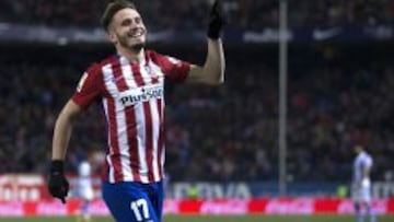 Saúl celebró así el 2-0.