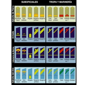 Divisas de Suboficiales y Tropa