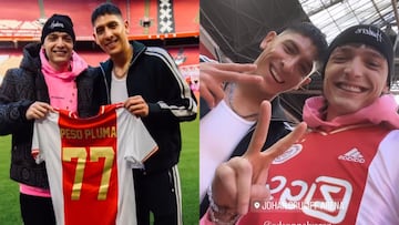 Peso Pluma visitó el estadio del Ajax de Ámsterdam con Edson Álvarez