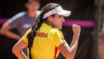 María Camila Osorio en un partido con la selección Colombia de Tenis.