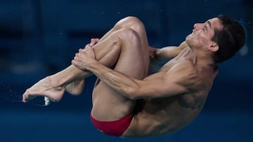 Action photo during the competition Mens 3m Springboard Diving Final during the XXXI Olympic Games in Rio de Janeiro 2016, Maria Lenk Aquatic Center.
Foto de accion durante la competencia de Clavados Trampolin 3m masculino final durante los XXXI Juegos Olimpicos de Rio de Janeiro 2016, en el Centro Acuatico Maria Lenk, Brasil, en la foto: Rommel Pacheco de Mexico
15/08/16/MEXSPORT/OSVALDO AGUILAR