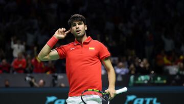 Carlos Alcaraz en la Copa Davis.