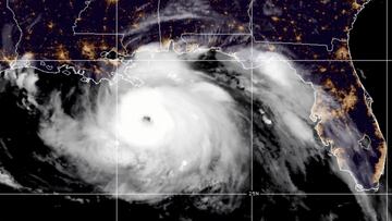 A satellite image shows Hurricane Ida in the Gulf of Mexico.