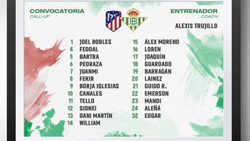 Canales, novedad en la lista del Betis