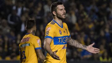 Andr&eacute;-Pierre Gignac en el partido entre Tigres vs Toronto en la Concacaf Liga de Campeones