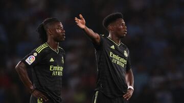 Camavinga y Tchouameni, en un partido del Real Madrid de esta temporada.