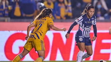 Diana Evangelista of Monterrey during the game Tigres UANL vs Monterrey, corresponding to Final second leg round match of Torneo Apertura Grita Mexico A21 of the Liga BBVA MX Femenil, at Universitario Stadium, on December 20, 2021.
<br><br>
Diana Evangelista de Monterrey durante el partido Tigres UANL vs Monterrey, correspondiente al partido de vuelta de la gran final del Torneo Apertura Grita Mexico A21 de la Liga BBVA MX Femenil, en el Estadio Universitario, el 20 de Diciembre de 2021.