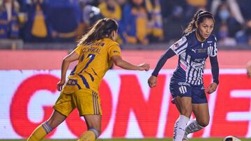 Diana Evangelista of Monterrey during the game Tigres UANL vs Monterrey, corresponding to Final second leg round match of Torneo Apertura Grita Mexico A21 of the Liga BBVA MX Femenil, at Universitario Stadium, on December 20, 2021.
<br><br>
Diana Evangelista de Monterrey durante el partido Tigres UANL vs Monterrey, correspondiente al partido de vuelta de la gran final del Torneo Apertura Grita Mexico A21 de la Liga BBVA MX Femenil, en el Estadio Universitario, el 20 de Diciembre de 2021.