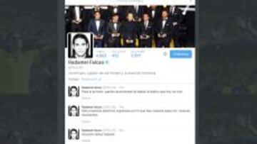 El perfil de Twitter de Falcao.