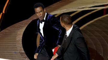 Chris Rock’s joke about Jada Smith went badly wrong as her husband, Will Smith, stormed the stage, appeared to punch the comedian and swore profusely.