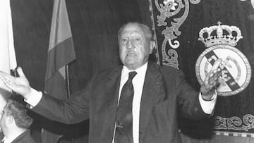 El presidente del Real Madrid, Santiago Bernabéu.