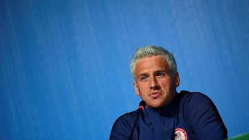 Ryan Lochte durante una rueda de prensa en los Juegos Ol&iacute;mpicos.