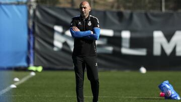 Abelardo, durante un entrenamiento del Espanyol.